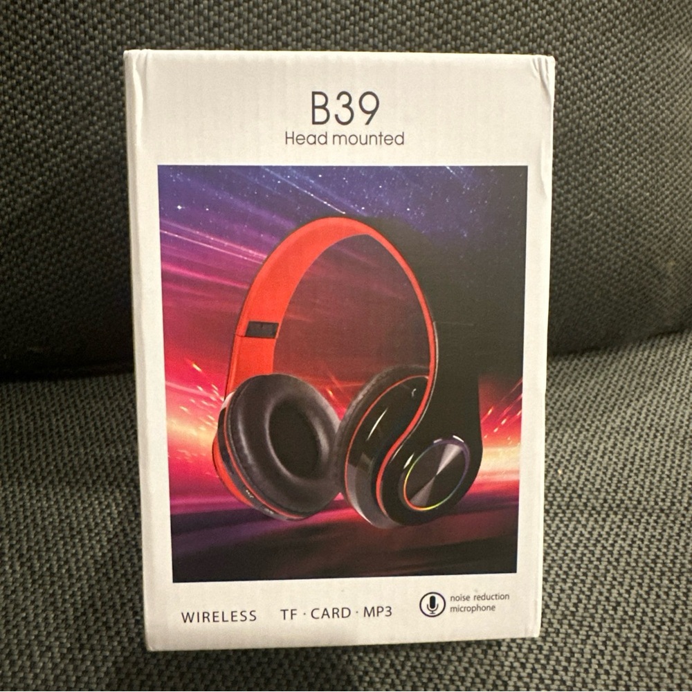 Wireless On-Ear Headphones - Red and Black